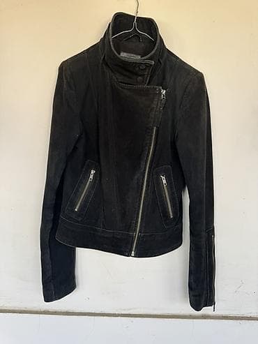 clockhouse c: Crna ženska biker jakna od velura (brušene kože). - Materijal: mekani — 3