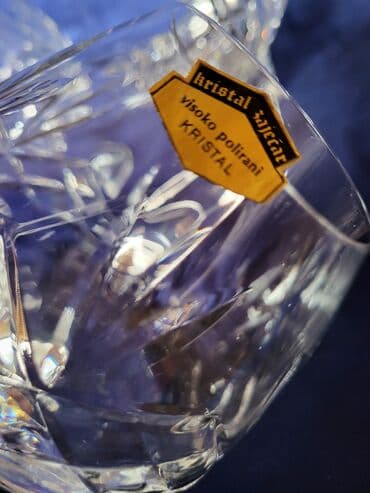 kristalni set za viski: Servis nov -ti i ja- kristal,Zajecar za dvoje. 70te. Set za — 12