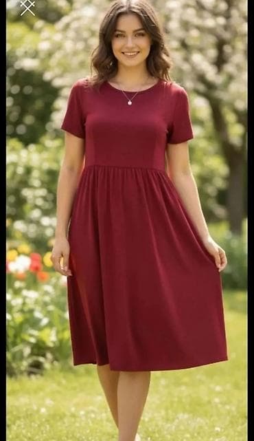 zero haljine: Haljina boje bordo vina, klasične i ženstvene linije. - Kroj: struk — 1