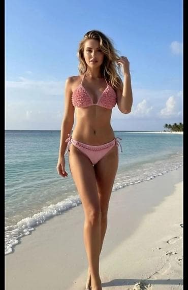 Bikini kupaći kostim – dvodelni, svetloružičasti - Gornji deo