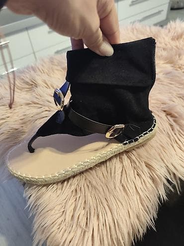 helanke bez savova: Ženske sandale/espadrile sa japankom - Model: ravne espadrile sa đonom — 3