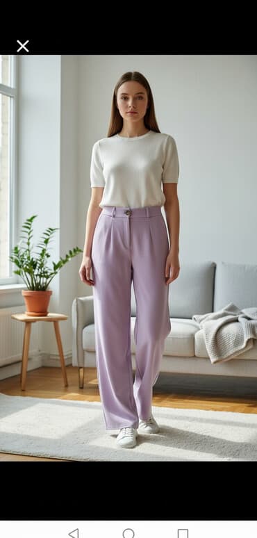 pantalone u boji: M, Visok struk, Ravne nogavice — 1