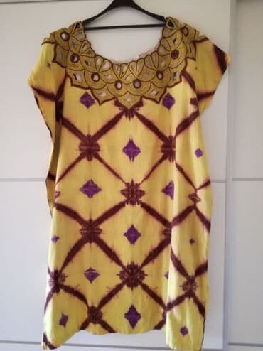 pantalone push up: A-Dress 3XL (EU 46), color - Yellow, Short sleeves — 1