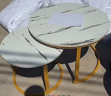 bedsheets near me: Set klub-stolića (2 kom) – okrugli, “nesting” dizajn - Dva stola — 4