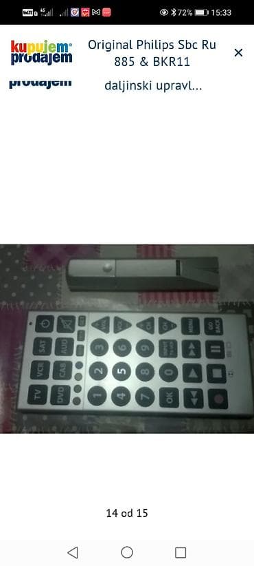 spric za tulumbe prodaja: Philips SBC RU885 univerzalni daljinski + Amplicomms BKR-11 “learning” — 3