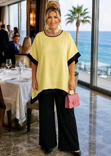 torba coco chanel: Ženska modna komplet-trenerka (tuniko-bluza + široke pantalone) - — 6