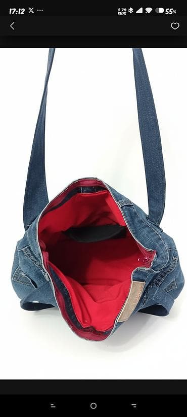 torba fashion bags: Džins torba – ručno pravljena tote/šolder torba od farmerki - — 8