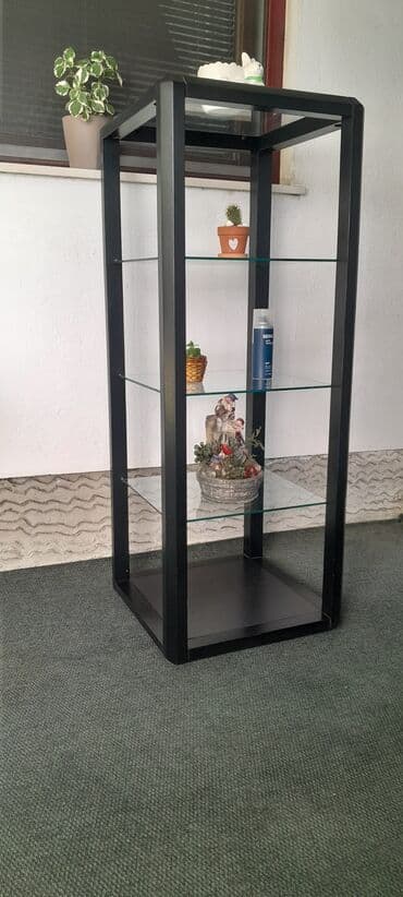 nameštaj đorđević: Polica drvo, staklo dimenzije 1m.24×47 ocuvana kao nova izuzetno — 2
