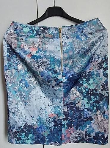 Roll-necks: Suknja s cvetnim akvarel printom - Kroj: ravna/pencil silueta do — 2