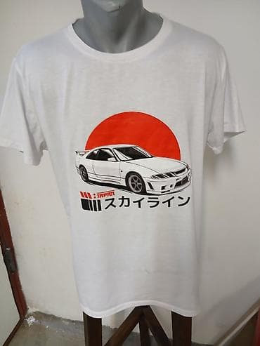 levis 501 muske: Majica sa auto motivom – “Skyline” - Boja: bela - Štampa: crno-beli — 1