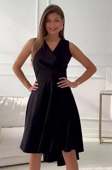 Men's Clothing: Elegantna ženska haljina bez rukava sa preklopljenim V dekolteom i — 6