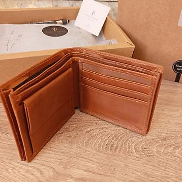 fazon sabac: Muški kožni novčanik – klasičan bifold dizajn - Materijal: prava — 3