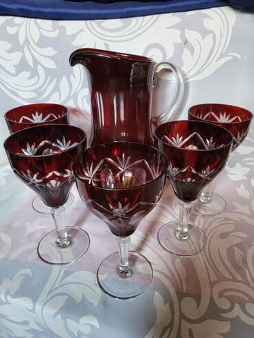 plastične čaše 0 2 cena: Servis kristal za vino,rucno graviran 60,70te god. Servis — 5