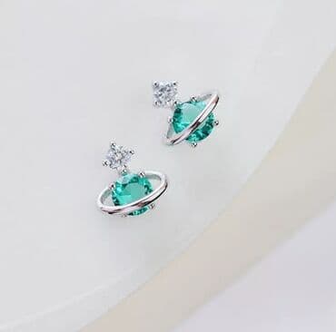 zimske jakne c a: Screwback earrings, Material: Cubic zirconia, Silver — 1