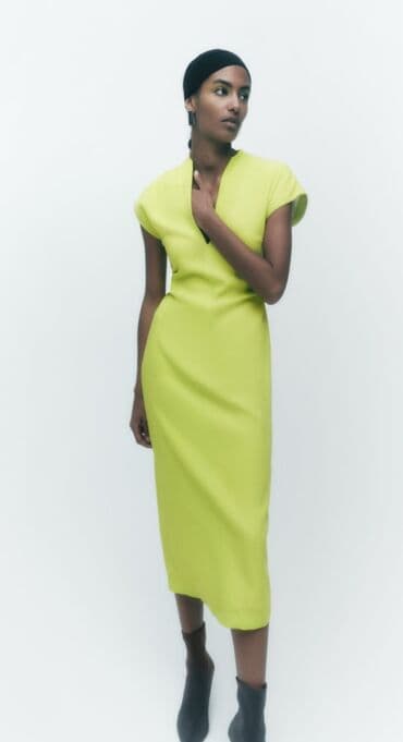 Women's Clothing: Zara M, color - Green, Cocktail, Short sleeves — 1