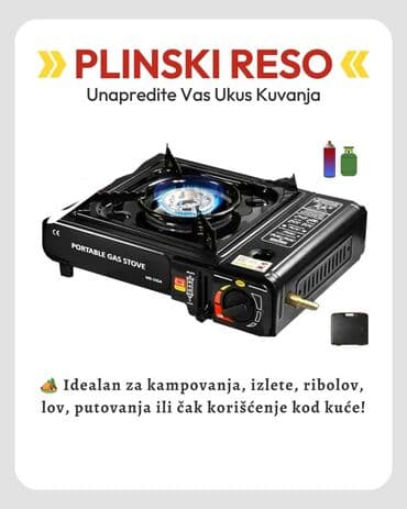 polovni sporeti na plin profesionalni: Prenosni plinski rešo crne boje, pogodan za pripremu hrane na — 1