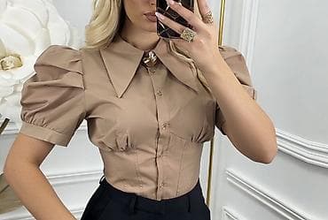 lacoste košulje: Elegantna ženska košulja sa kratkim rukavima i puf detaljima 2200 din — 3