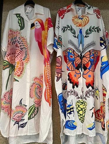 top model torbe: Letnja dugačka kaftan-haljina sa kragnicom i dugmićima – udobna — 7