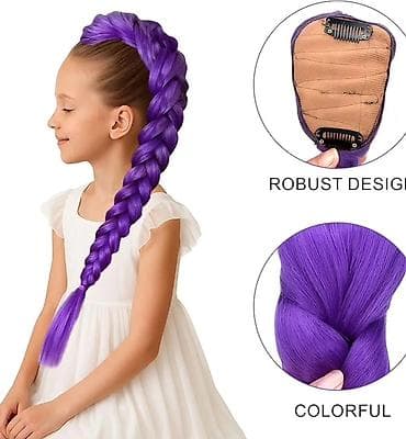 Perike i klipse: Ljubičasta pletenica u obliku konjskog repa koja se pričvršćuje — 2