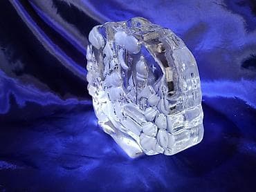 ornament staklo: Vaza Walther staklo Nemacka iz 70ih.godina. Blockvase,pun rad — 8