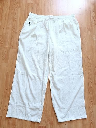 Belo široko-dugo donje delo / pantalone od laganog materijala - Kroj