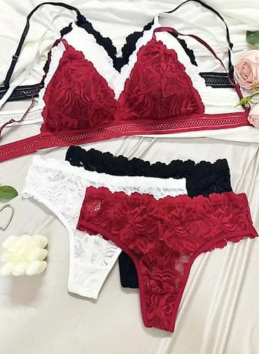 Brushalteri, Bralete: Čipkani set donjeg veša – bralette i tangice, vel. L - Stil: nežni — 3