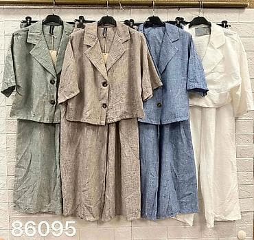 Overalls: Ženski laneni komplet – košulja i pantalone - Dvodelni set od — 3