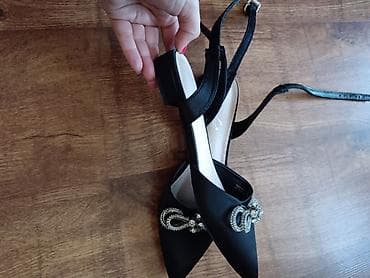 brojevi cipela u cm: Elegantne ženske slingback cipele sa špicastim vrhom. - Boja: crna - — 2