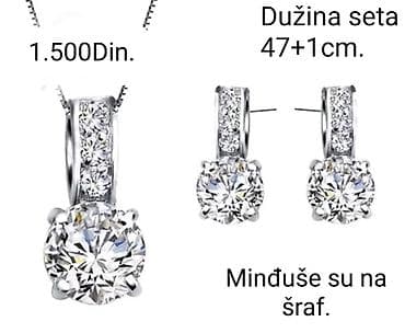 titanik ogrlica: Posrebreni elegantan set nakita – ogrlica i minđuše - Dizajn — 1
