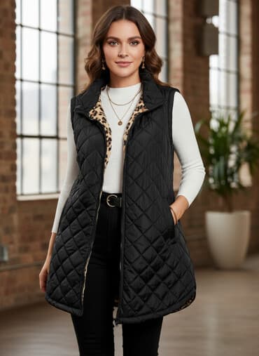 moncler zimska jakna: Ženska prošivena prsluk-zaštita, dugačak model bez rukava. - Boja — 1