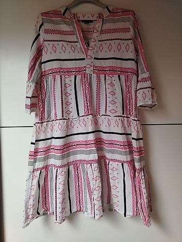 asimetricne bluze: Boho haljina sa etno printom - Model: lepršava, A-kroja sa volanima u — 3