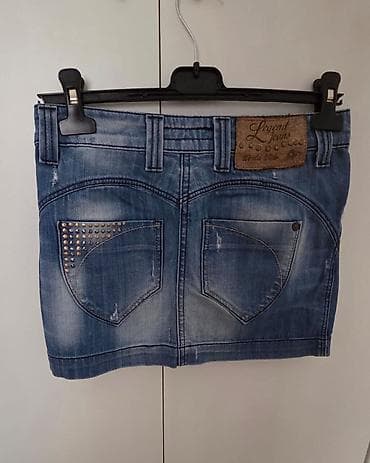 teksas kombinezoni prodaja: Ženska teksas mini suknja – Legend Jeans - Materijal: klasični plavi — 2