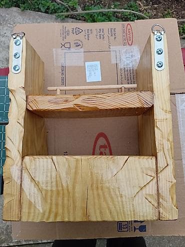 Ostali nameštaj: Zidna drvena polica/organizator ručne izrade - Materijal: puno drvo — 2