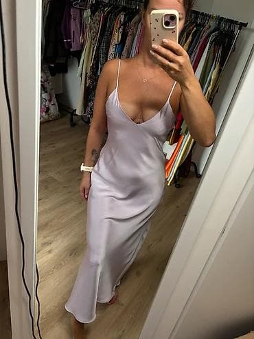 zara plava haljina: Zara lot maxi haljina na tanke bretele - Model: slip/haljina na — 5