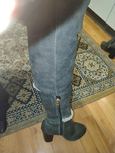 sandale bez boje: High boots, 36, color - Grey — 2