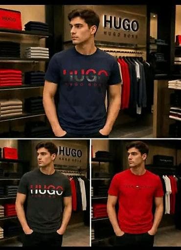 cotton kaputi: Men's T-shirt Hugo Boss, bоја - Tamnoplava — 1