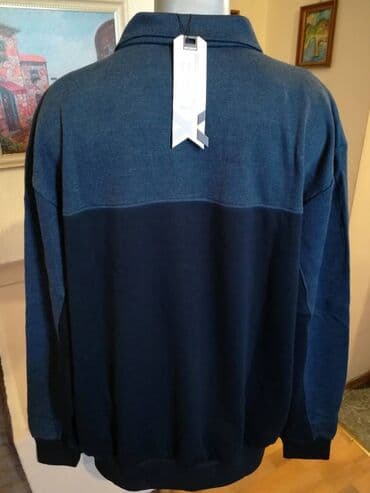 minđuše sa biserima: Sweatshirt, 5XL (EU 62), color - Blue, With a hood — 5