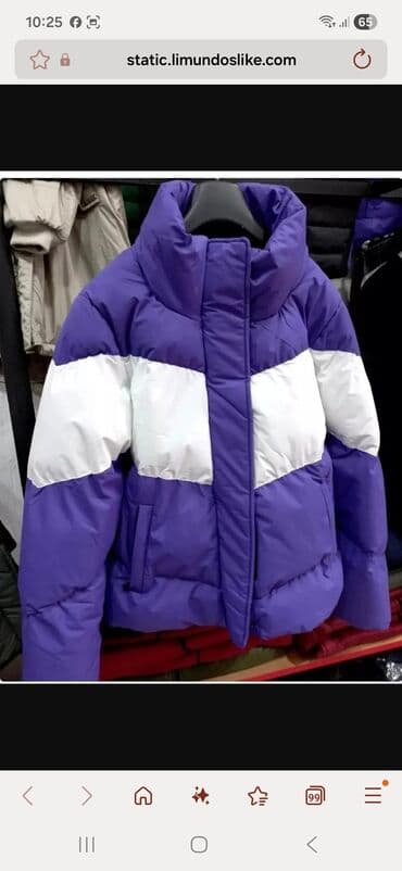 privesci za auto: Ženska zimska jakna – ljubičasto‑bela -Velicina L,XL - Kratak puffer — 6