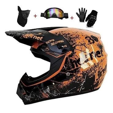 set kapa sal rukavice: Kaciga za motocross/enduro + set opreme - Integralna off-road kaciga — 1