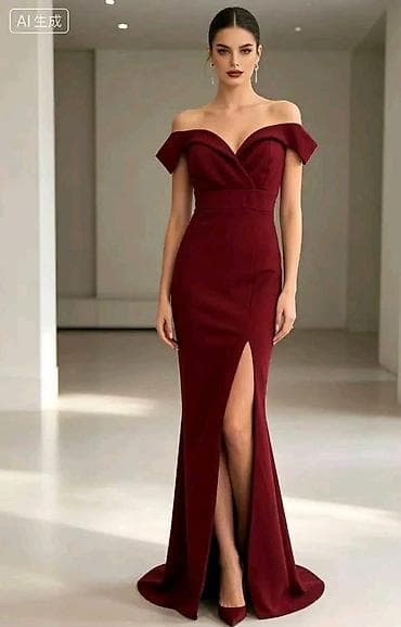 Haljine: Elegantna večernja haljina – model sirena sa spuštenim ramenima - — 1