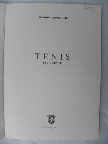 my fault knjiga: Knjiga: Tenis, autor: Radmilo Armenulic, 1985. god — 2
