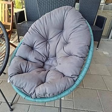 stolica fotelja akcija: Fotelja za baštu/terasu – “jaje” sa debelim jastukom - Okrugla — 7