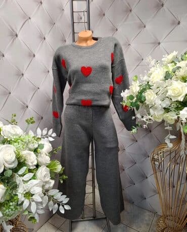 komplet za mamu i cerku: 🔥Ženski pleteni komplet – džemper i pantalone ❤️❤️ NOVOO trikotazni — 5