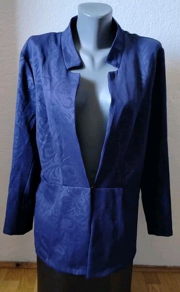 set za izlivanje noktiju: Elegantni ženski blejzer – tamnoplavi - Model bez klasičnog kopčanja — 1