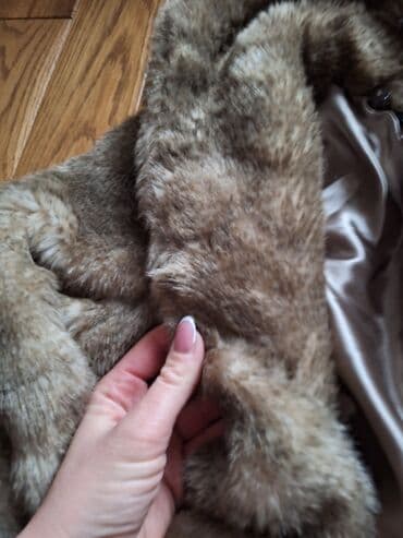 krzno jakne: M, Sa postavom, Veštačko krzno, bоја - Siva — 4