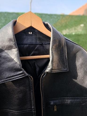 kvl jakne: Muška kožna jakna, crna, veličina 50 - Materijal: prirodna koža — 6