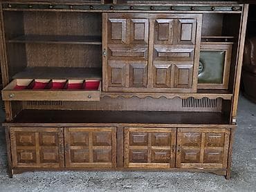 polica: Masivna drvena vitrina/sekretar u klasičnom stilu - Materijal: puno — 4