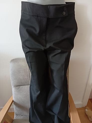 dva mammut: Crne elegantne pantalone sa širokim nogavicama - Boja: crna - Kroj — 1