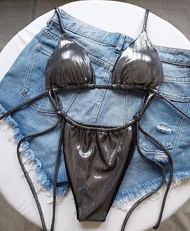 katrin odeća: Metalik bikini set – dvodelni - Model: trouglasti gornji deo sa — 3