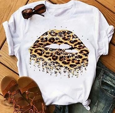 Women's T-shirts and tops: Majice sa printom,više motiva,u leopard dezenu. Boja osnove: bela — 2